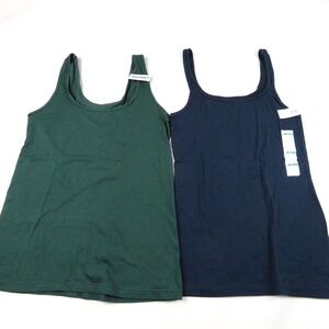 NWT- Lot of 2 OLD NAVY camisoles tank tops navy blue and dark green Size M